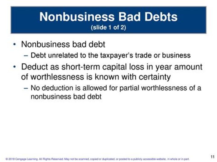 Where is nonbusiness bad debts reported?