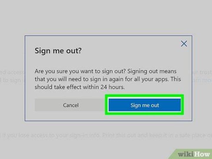 Where is the sign out button on Hotmail?