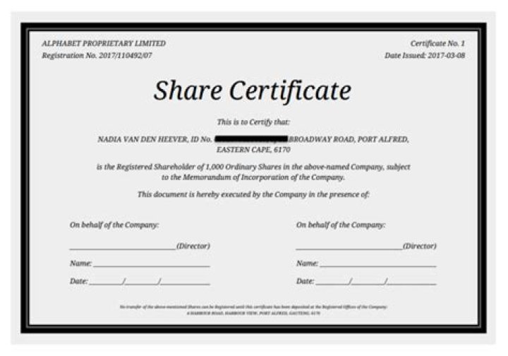 Which company can issue share certificate?