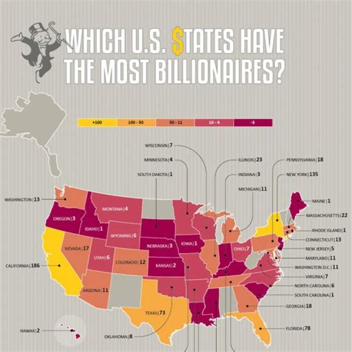 Which states have the most billionaires?
