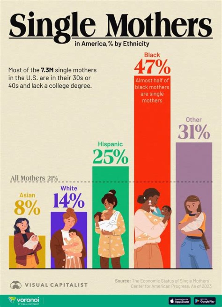 Who has the highest single mother rate?