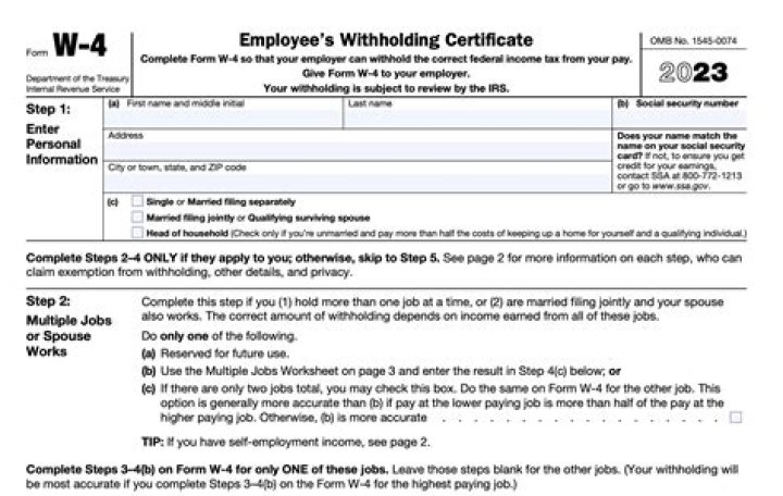 Who is the W-4 form submitted to?
