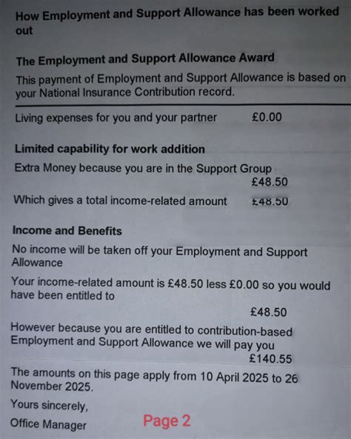Why am I on income related ESA?