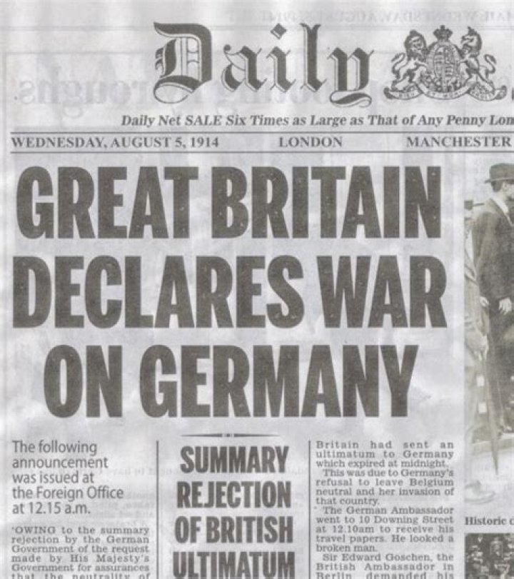 Why did British declare war on Germany?