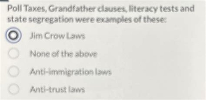 Why did Southern state governments create poll taxes literacy tests and grandfather clauses Brainly?